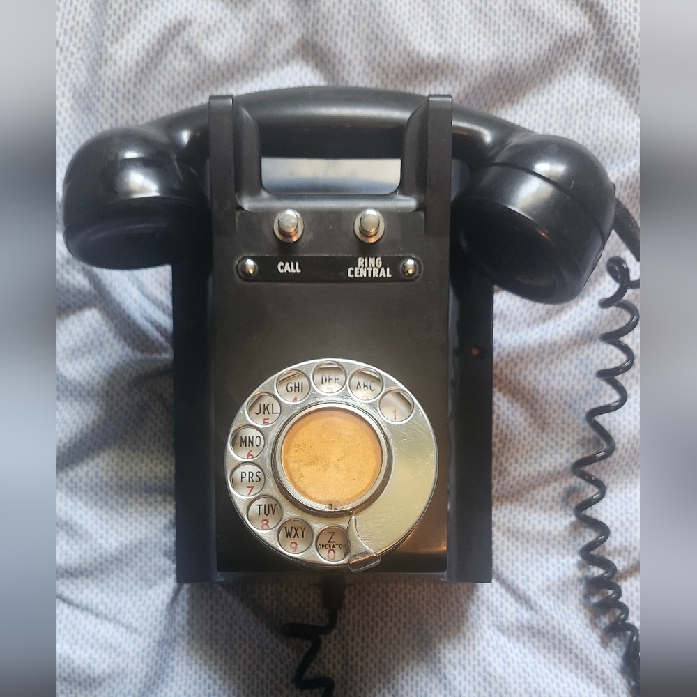 Vintage Black Rotary Dial Telephone